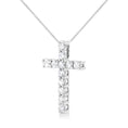 Load image into Gallery viewer, .925 Sterling Silver 1.00 cttw Traditional Diamond Cross 18" Pendant Necklace
