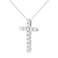 Load image into Gallery viewer, .925 Sterling Silver 1.00 cttw Traditional Diamond Cross 18" Pendant Necklace