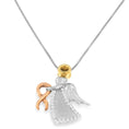 Load image into Gallery viewer, 10K Tri-Color Gold Diamond-Accented Angel Awareness Ribbon Pendant Necklace