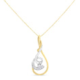 Load image into Gallery viewer, Espira 10K Two-Tone Yellow & White 1/6 Cttw Brilliant-Cut Diamond Layered Spiral 18" Pendant Necklace