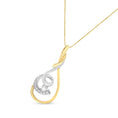 Load image into Gallery viewer, Espira 10K Two-Tone Yellow & White 1/6 Cttw Brilliant-Cut Diamond Layered Spiral 18" Pendant Necklace