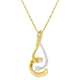 Load image into Gallery viewer, Espira 10K Two-Tone Gold 1/10 cttw Round Cut Diamond Swirl Pendant Necklace