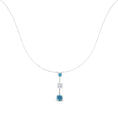 Load image into Gallery viewer, 14K White Gold 1 1/2 cttw White and Blue Diamond Pendant Necklace