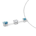 Load image into Gallery viewer, 14K White Gold 1 1/2 cttw White and Blue Diamond Pendant Necklace