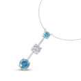 Load image into Gallery viewer, 14K White Gold 1 1/2 cttw White and Blue Diamond Pendant Necklace
