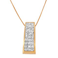 Load image into Gallery viewer, 14K Yellow Gold Princess-Cut Diamond Pillar Pendant Necklace 1 5/8 cttw,