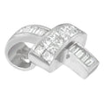 Load image into Gallery viewer, 14K White Gold 2 cttw Princess and Baguette Cut Diamond Ribbon Pendant Necklace