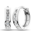 Load image into Gallery viewer, 10K White Gold 1/4 Ct.Wt. Diamond Hoop Earrings