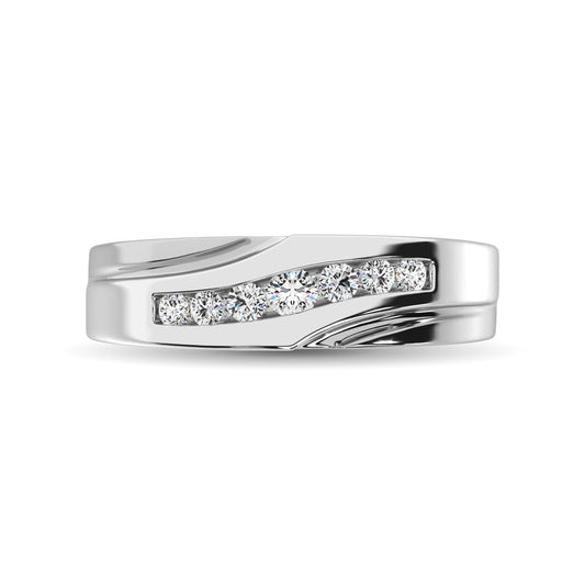 10K White Gold 1/4 Ct.Tw. Diamond Mens Band