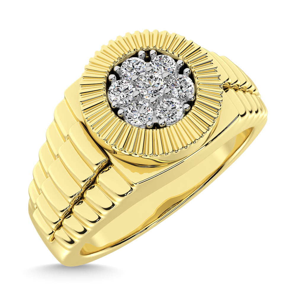 Diamond 1/2 Ct.Tw. Rolex Mens Ring in 14K Yellow Gold