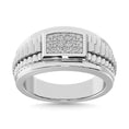 Load image into Gallery viewer, 10K White Gold with Accent of 10K Yellow Gold 1/4 Ct.Tw. Diamond Mens Fashion Ring