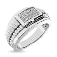 Load image into Gallery viewer, 10K White Gold with Accent of 10K Yellow Gold 1/4 Ct.Tw. Diamond Mens Fashion Ring
