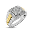 Load image into Gallery viewer, 10K White Gold with Accent of 10K Yellow Gold 3/4 Ct.Tw. Diamond Mens Fashion Ring