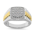 Load image into Gallery viewer, 10K White Gold with Accent of 10K Yellow Gold 3/4 Ct.Tw. Diamond Mens Fashion Ring