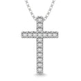 Load image into Gallery viewer, Classic Diamond Cross Pendant 1/10 Ct.Tw. In 10K White Gold