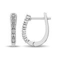 Load image into Gallery viewer, 10K White Gold 1/5 Ct.Tw.Diamond Hoop Earrings