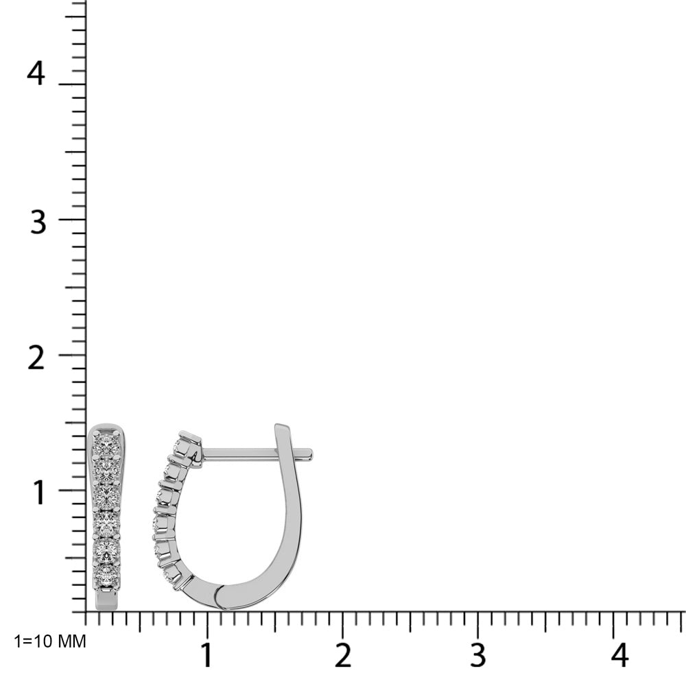 10K White Gold 1/5 Ct.Tw.Diamond Hoop Earrings