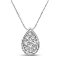 Load image into Gallery viewer, 14K White Gold 1/6 Ctw Diamond Pear Shape Flower Pendant
