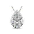 Load image into Gallery viewer, 14K White Gold 1/6 Ctw Diamond Pear Shape Flower Pendant