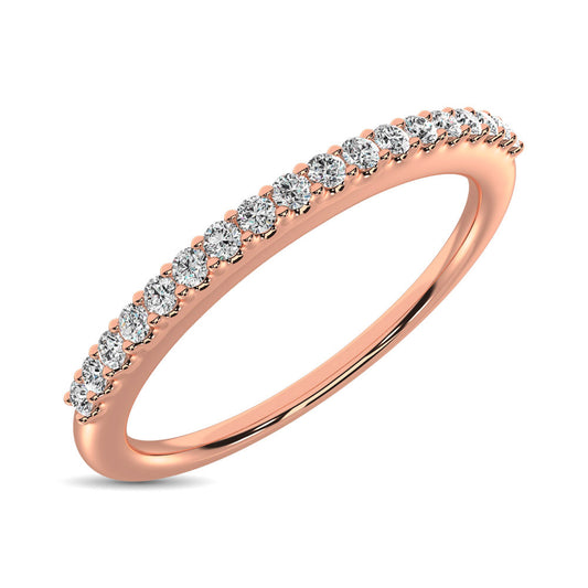 10K Rose Gold 1/10 Ctw Diamond Wedding Ring