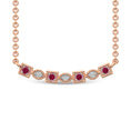 Load image into Gallery viewer, Diamond 1/8 Ct.Tw. And Ruby Fashion Necklace in 10K Rose Gold