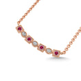 Load image into Gallery viewer, Diamond 1/8 Ct.Tw. And Ruby Fashion Necklace in 10K Rose Gold