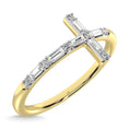 Load image into Gallery viewer, Diamond 1/6 Ct.Tw. Round and Baguette Stackable Ring in 14K Yellow Gold