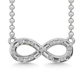 Load image into Gallery viewer, Diamond 1/6 Ct.Tw. Round and Baguette Cut Infinity Necklace in 10K White Gold