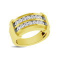 Load image into Gallery viewer, 10K Yellow Gold 1/5 Ctw Round Cut Diamond Mens Wedding Band