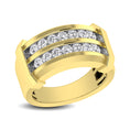 Load image into Gallery viewer, 10K Yellow Gold 1/5 Ctw Round Cut Diamond Mens Wedding Band