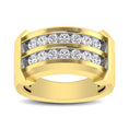 Load image into Gallery viewer, 10K Yellow Gold 1/5 Ctw Round Cut Diamond Mens Wedding Band