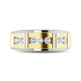 Load image into Gallery viewer, 10K Two Tone 1/10 Ct.Tw. Diamond 7 stone Mens Band