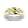 Load image into Gallery viewer, 10K Two Tone 1/10 Ct.Tw. Diamond 7 stone Mens Band