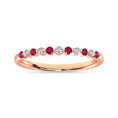 Load image into Gallery viewer, Ruby and Alternate Diamond 1/4 Ct.Tw. Stack Band in 14K Rose Gold