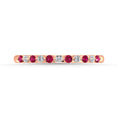Load image into Gallery viewer, Ruby and Alternate Diamond 1/4 Ct.Tw. Stack Band in 14K Rose Gold