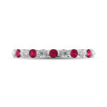 Load image into Gallery viewer, Diamond 7/8 Ct.Tw. And Ruby Stack Band in 14K White Gold ( 6 Diamond and 5 Ruby )