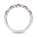 Load image into Gallery viewer, Diamond 7/8 Ct.Tw. And Ruby Stack Band in 14K White Gold ( 6 Diamond and 5 Ruby )