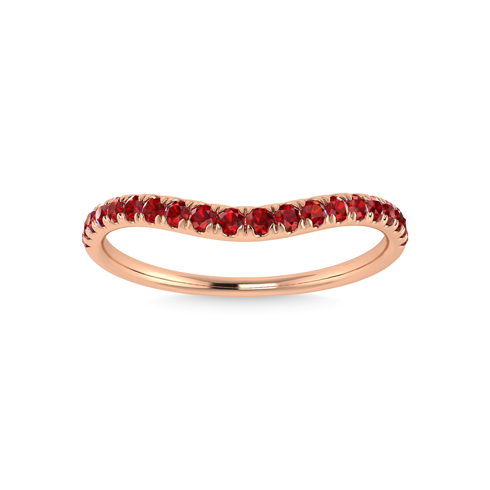 14K Rose Gold Ruby 1/5 Ct.Tw. Curve Band