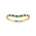 Load image into Gallery viewer, 14K Yellow Gold Emerald And Diamond 1/5 Ct.Tw. Curve Band