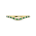 Load image into Gallery viewer, 14K Yellow Gold Emerald And Diamond 1/5 Ct.Tw. Curve Band