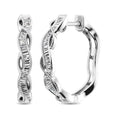 Load image into Gallery viewer, 10K White Gold Baguette Diamond 1/5 Ct.Tw. Hoop Earrings