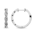 Load image into Gallery viewer, 10K White Gold Baguette Diamond 1/5 Ct.Tw. Hoop Earrings