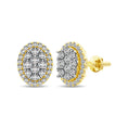 Load image into Gallery viewer, Diamond 3/4 ct tw Oval Shape Earrings in 14K Yellow Gold