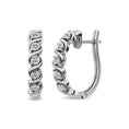 Load image into Gallery viewer, Diamond Hoop Earrings 1/10 ct tw in Sterling Silver