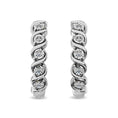 Load image into Gallery viewer, Diamond Hoop Earrings 1/10 ct tw in Sterling Silver
