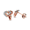Load image into Gallery viewer, Diamond Duel Heart earrings 1/6 ct tw in 10K Rose Gold