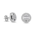 Load image into Gallery viewer, Diamond 3/8 Ct.Tw. Round and Baguette Fashion Earrings in 14K White Gold