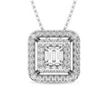 Load image into Gallery viewer, Diamond 1/4 Ct.Tw. Round and Baguette Fashion Pendant in 10K White Gold