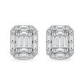 Load image into Gallery viewer, Diamond 3/8 Ct.Tw. Round and Baguette Fashion Earrings in 14K White Gold