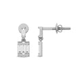 Load image into Gallery viewer, Diamond 1/4 Ct.Tw. Round and Baguette Fashion Earrings in 14K White Gold